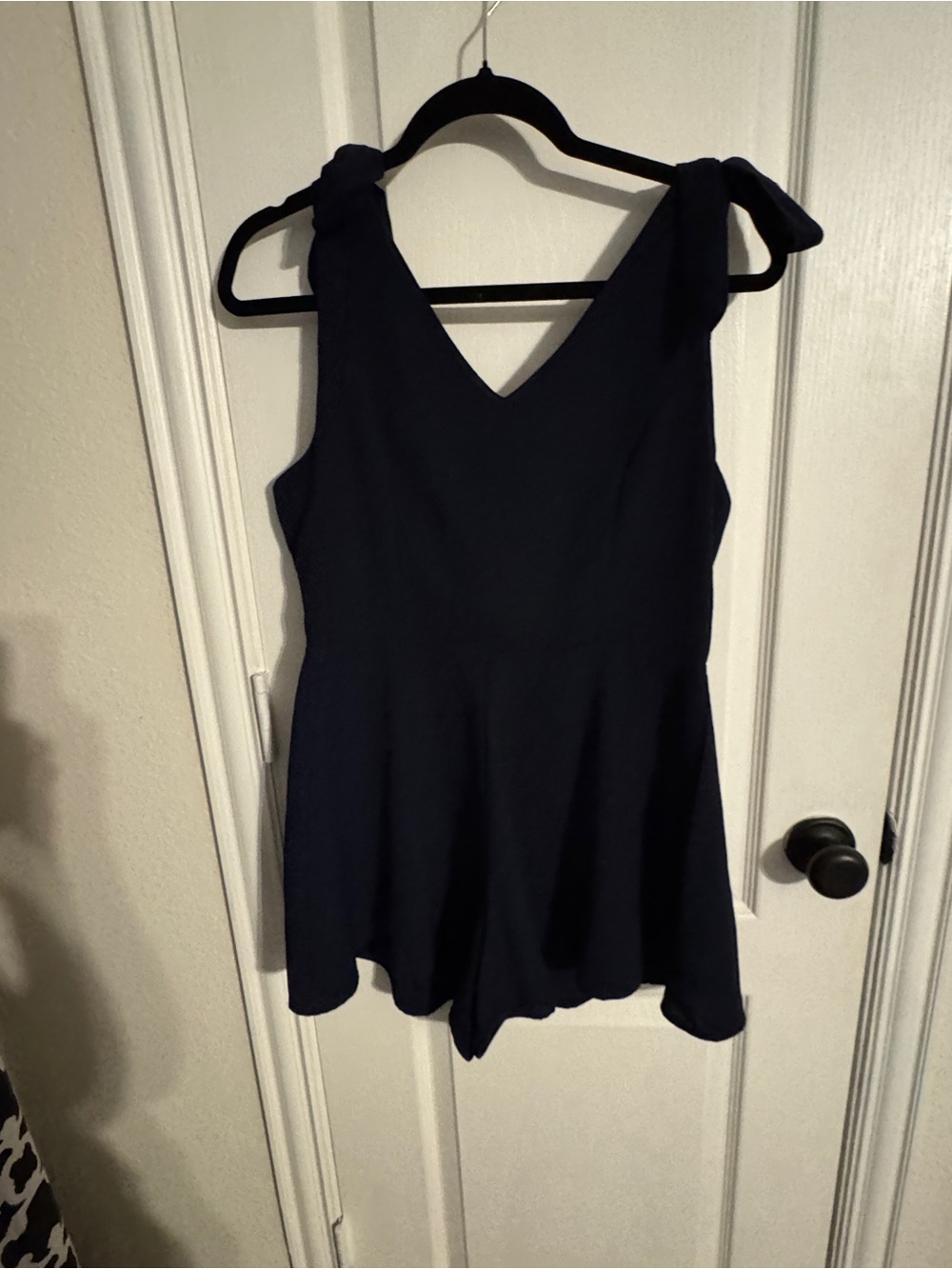 Altar'd State Navy V-Neck Tie-Shoulder Romper